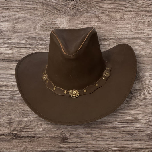 Shapeable Leather Western Outback Cowboy Hat