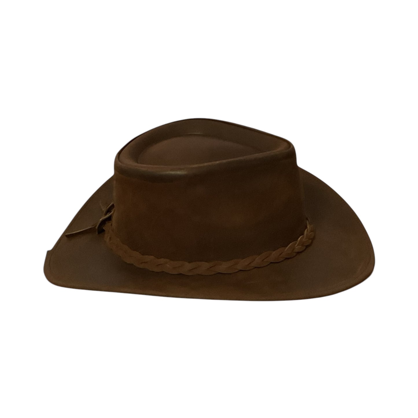 Brown Genuine Leather Shapeable Cowboy Western Hat