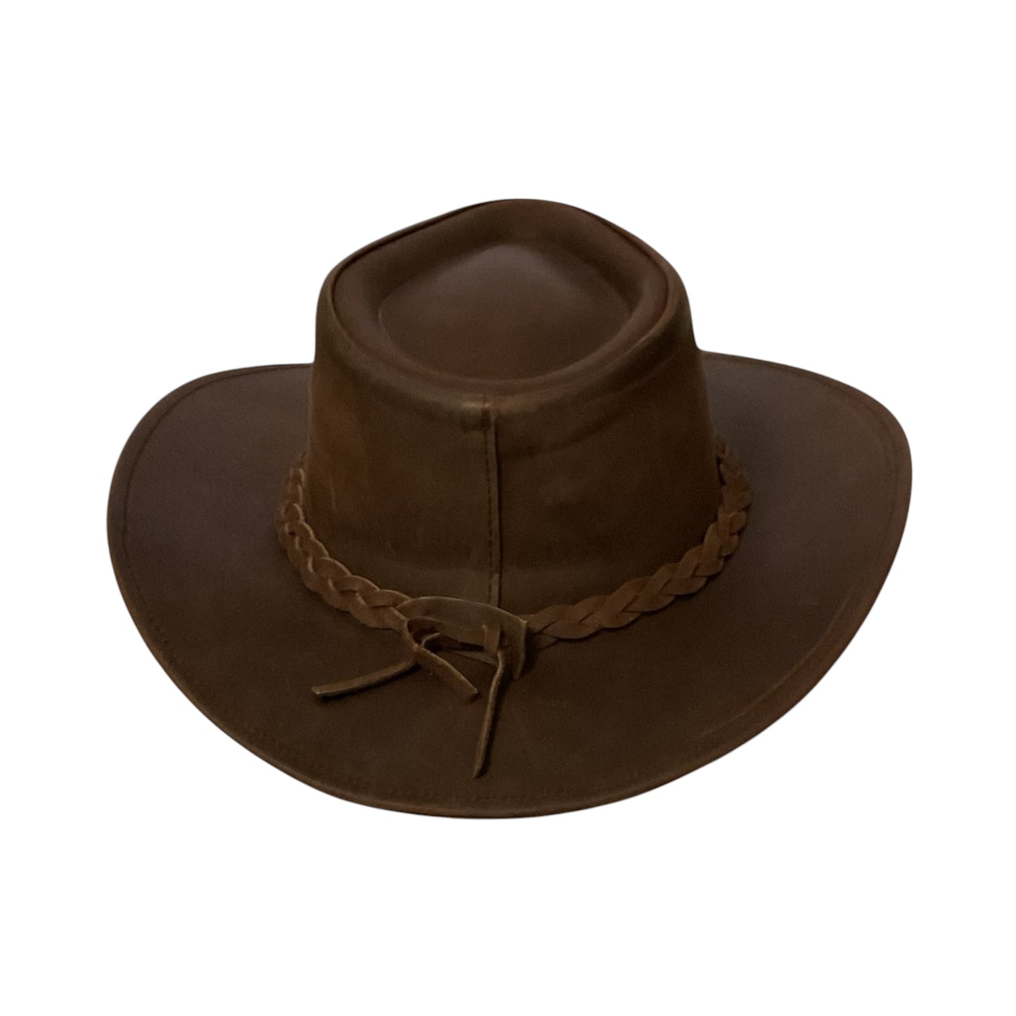 Brown Genuine Leather Shapeable Cowboy Western Hat